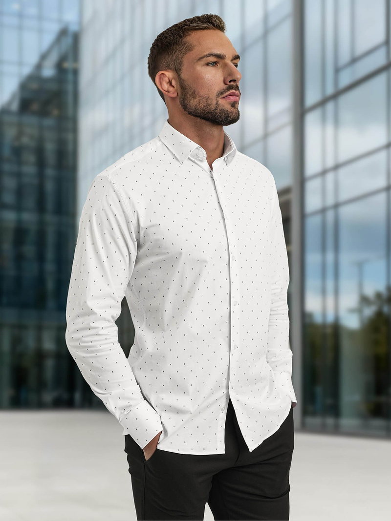 Pánska košeľa biela OZONEE V/V180