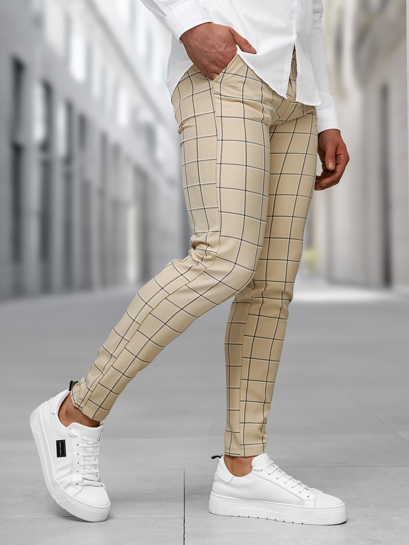 Pánske chino nohavice béžové OZONEE DJ/5522Z