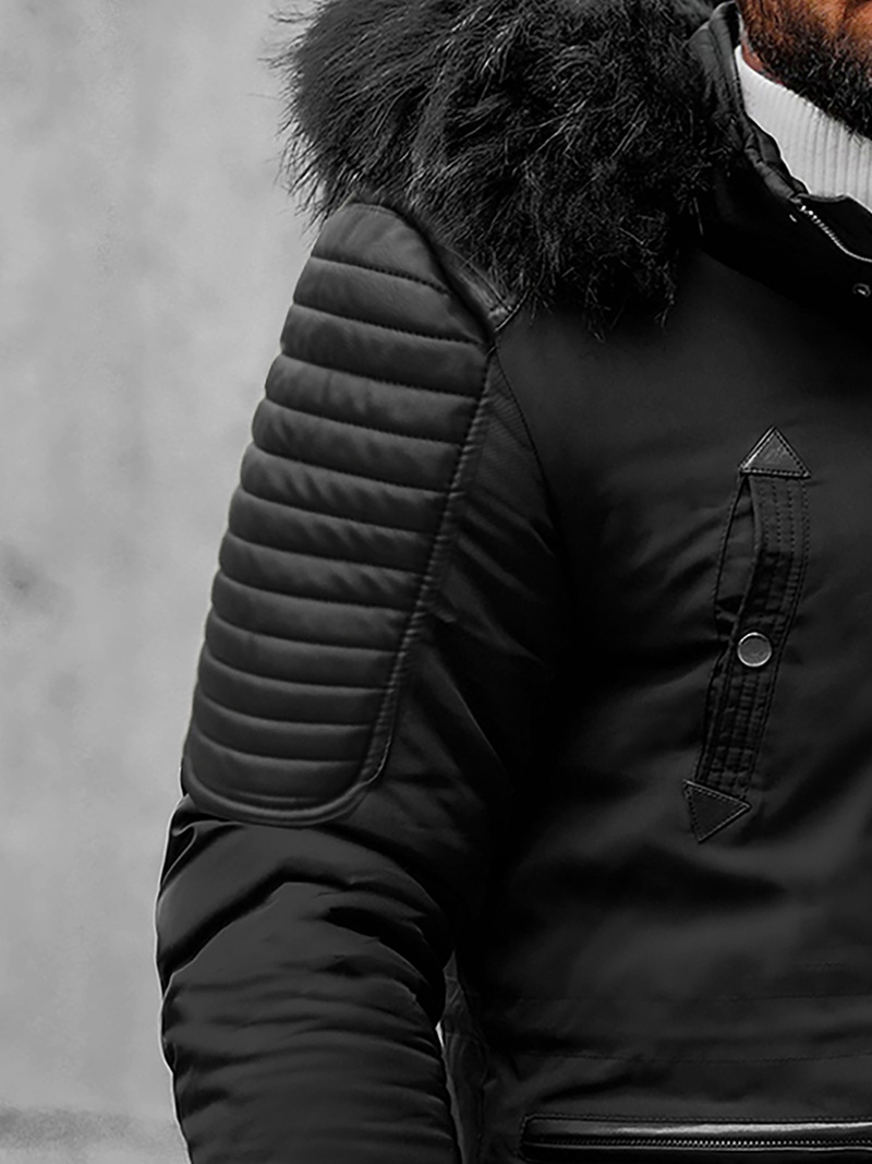 Pánska Zimná Bunda Čierna OZONEE O/88853