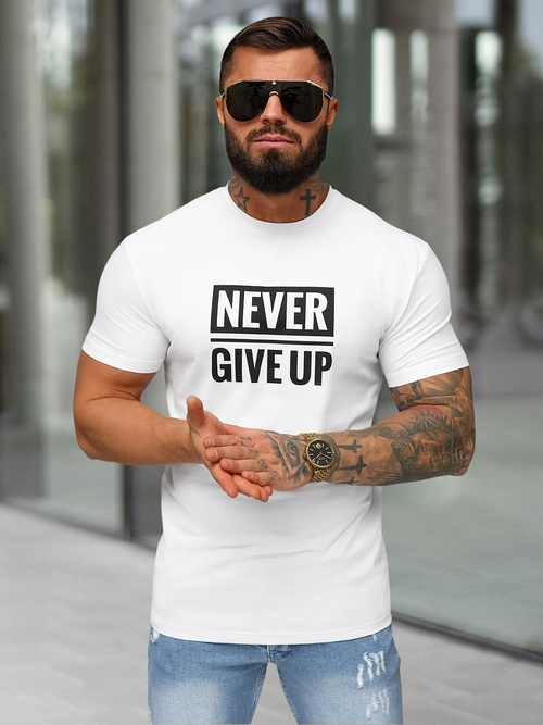 Pánske Tričko Biele OZONEE NB/MT3133