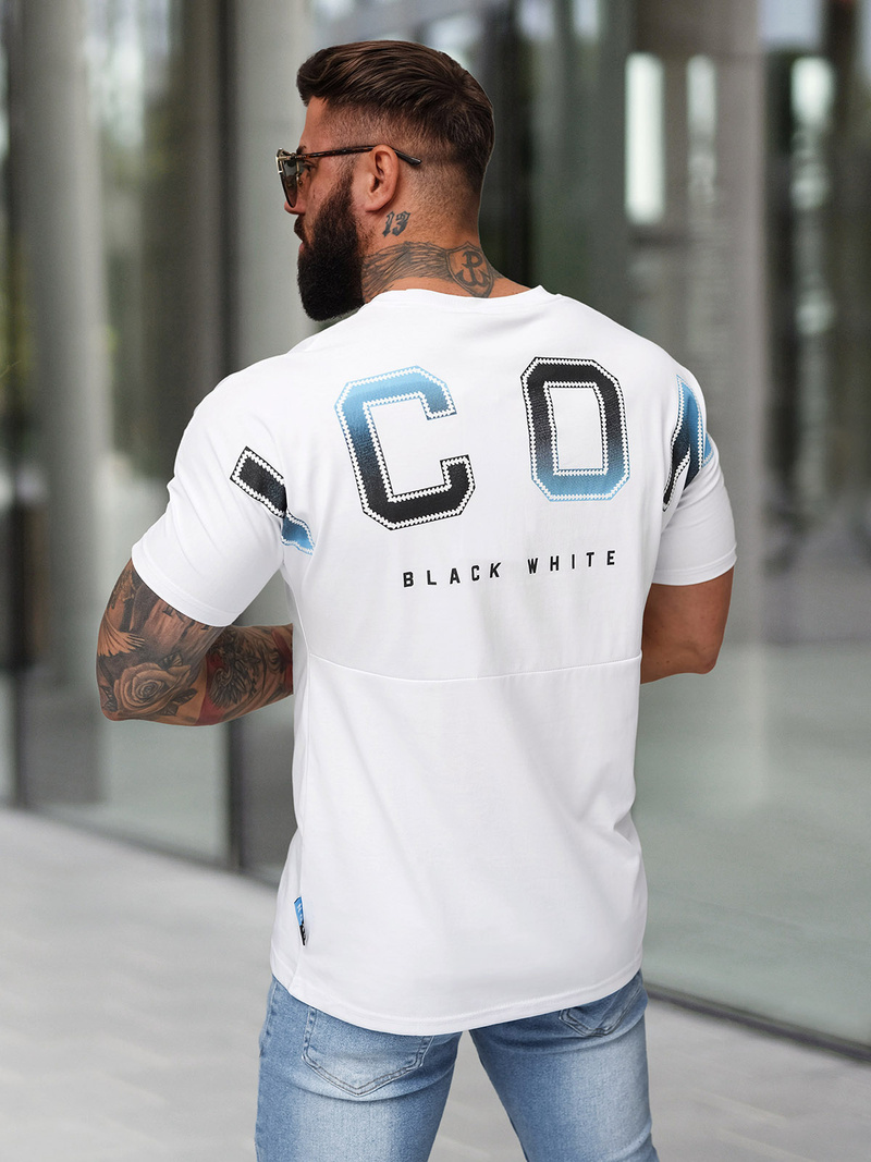 Pánske Tričko Biele OZONEE O/QQ1297