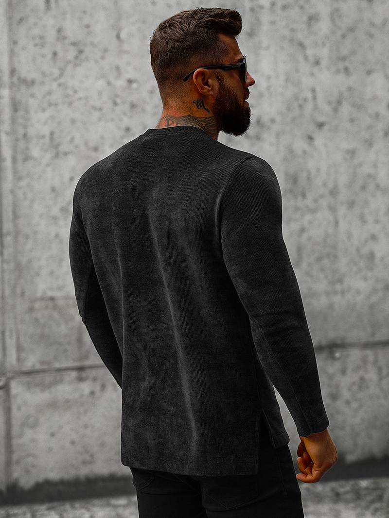 Pánska Mikina Čierna OZONEE O/D7289