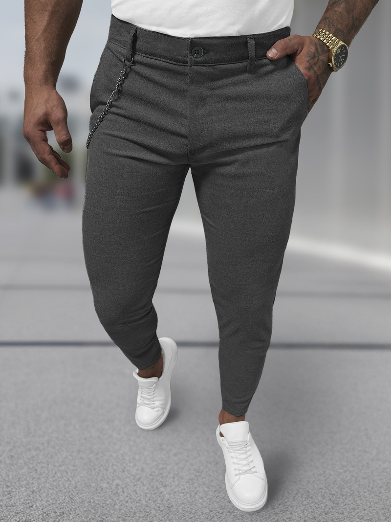 Pánske Chino Nohavice Grafitové OZONEE DJ/3300