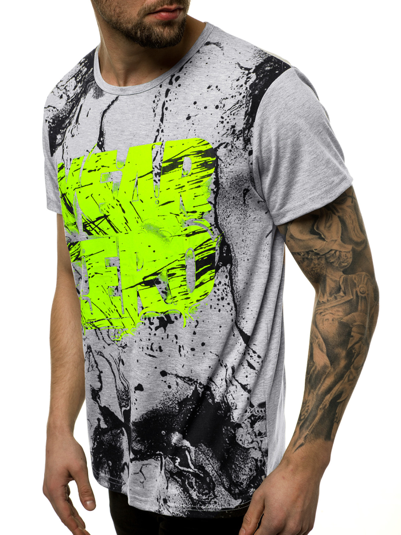 Pánske Tričko Sivé OZONEE JS/KS1984