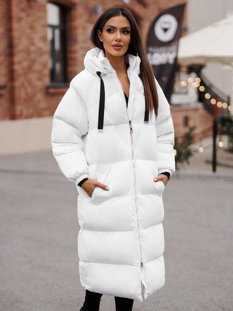 Dámska bunda biela OZONEE JS/5M3163/281Z