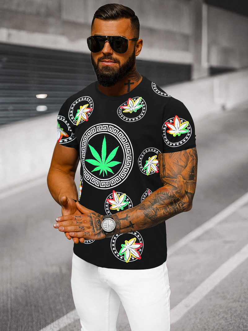 Pánske Tričko Čierne OZONEE O/T135/3