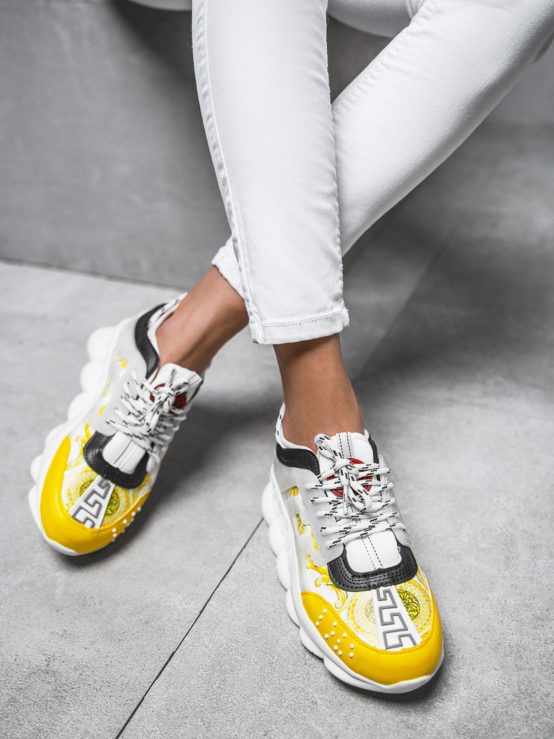 Dámske sneakersy bielo-žlté OZONEE G/2021