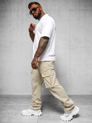 Pánske Nohavice Béžové OZONEE O/G3179Z