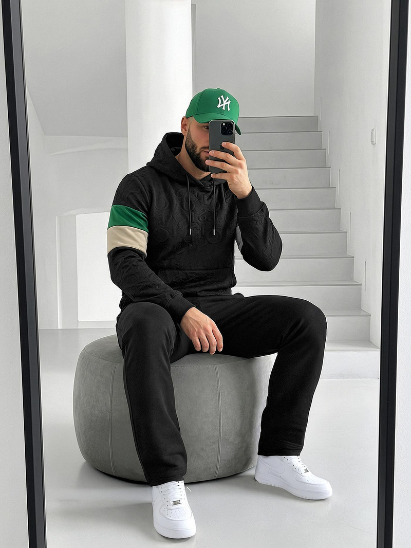 Pánska Mikina Čierna OZONEE JS/3B578