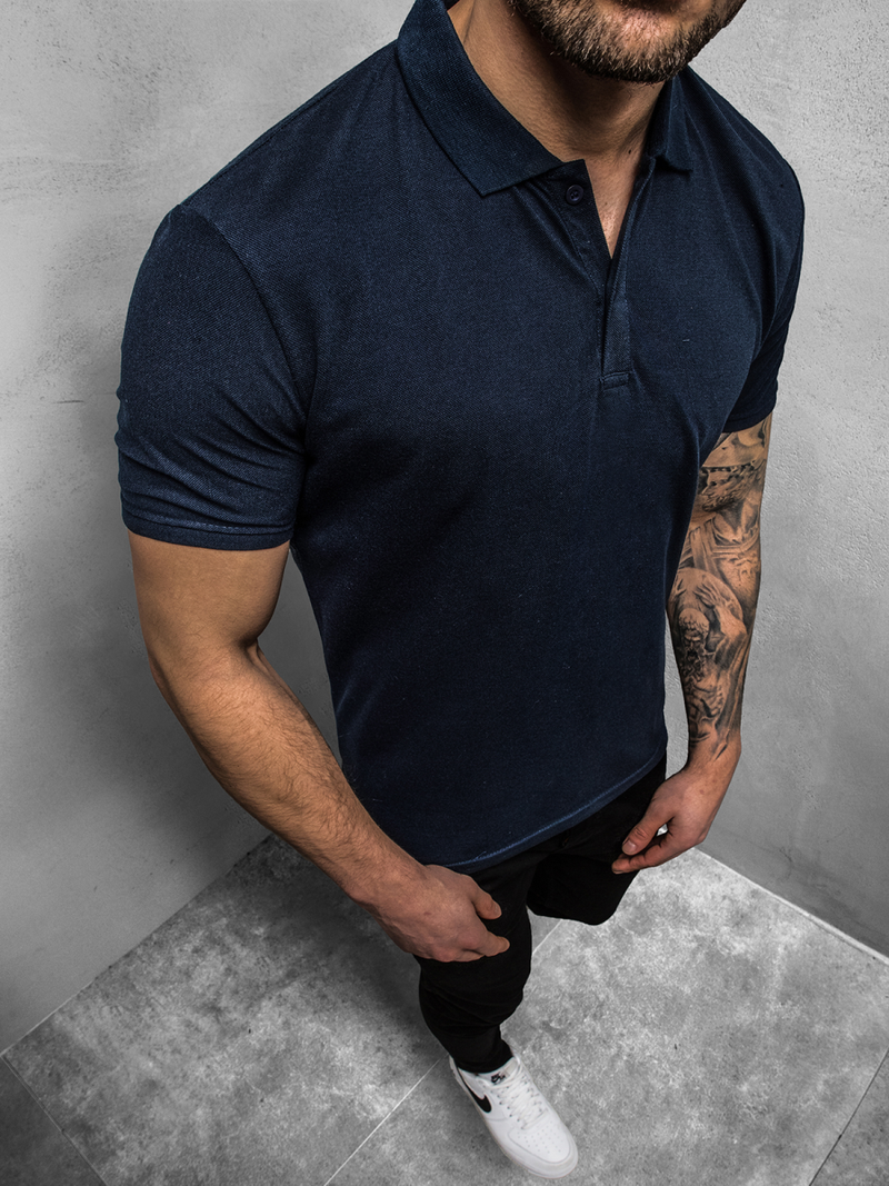 Pánska polokošeľa Námornícka modrá OZONEE JS/GD01Z