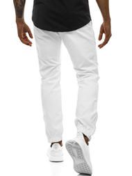 Pánske chino jogger nohavice Biele OZONEE A/0952