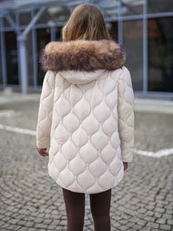 Dámska bunda ecru OZONEE JS/5M3226/62B