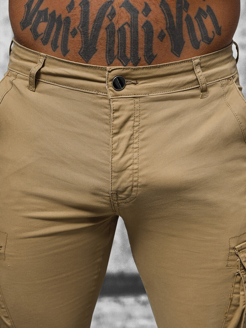 Pánske Chino Jogger Nohavice Béžové OZONEE NB/MP0202K