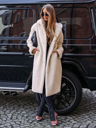 Dámska kožušinová zimná bunda béžová OZONEE JS/11Z8250