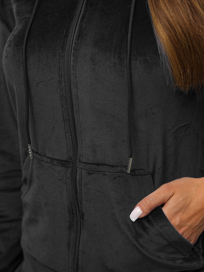 Dámska Velúrová Tepláková Súprava Čierny OZONEE JS/8C1176/3Z