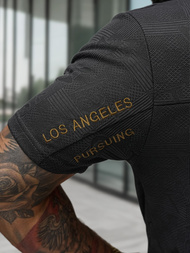 Pánske Tričko Čierne OZONEE O/QQ1568