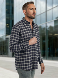 Pánska Košeľa Námornícka Modré OZONEE V/V173