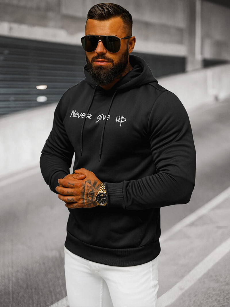 Pánska Mikina Čierna OZONEE JS/27B6512/3