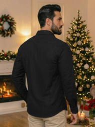 Pánska Košeľa Čierna OZONEE O/V125Z