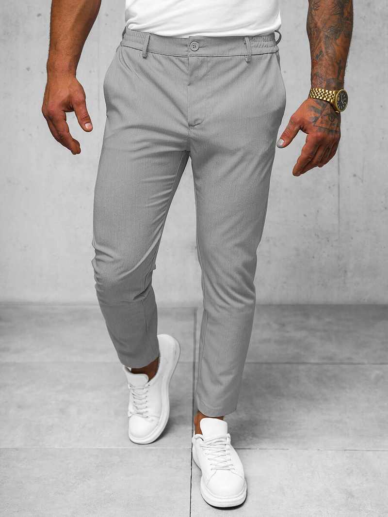 Pánske Chino Nohavice Sivý OZONEE O/1411SP