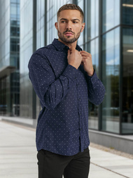 Pánska Košeľa Námornícka Modré OZONEE V/V181