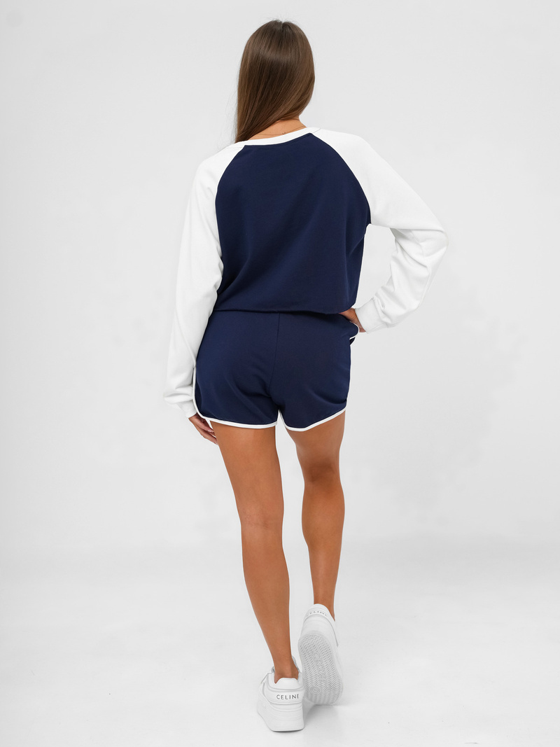 Dámska dvojdielna tepláková súprava námornícke modré-biele OZONEE JS/M58631AB