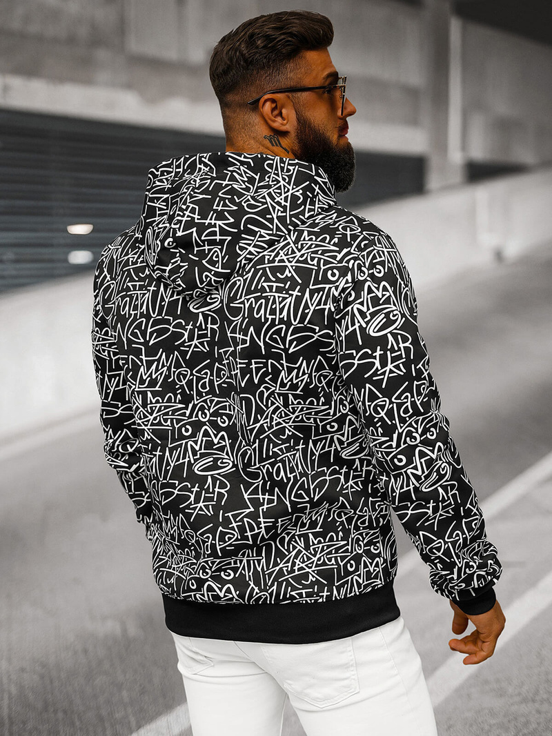 Pánska Mikina Čierna OZONEE JS/8B1183/3