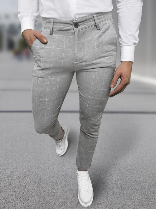 Pánske chino nohavice Sivé OZONEE DJ/5505