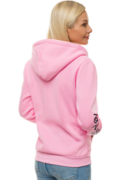 Dámska mikina na zips s kapucňou ružová OZONEE JS/KSW3019