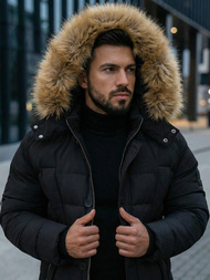 Pánska Bunda Čierna OZONEE JS/5M3122/392Z