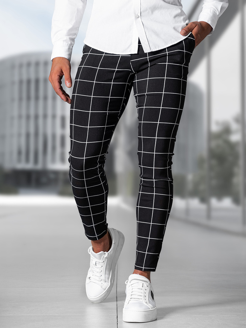 Pánske Chino Nohavice Čierne OZONEE O/P4009Z