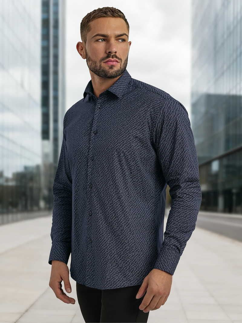 Pánska Košeľa Námornícka Modré OZONEE V/V186