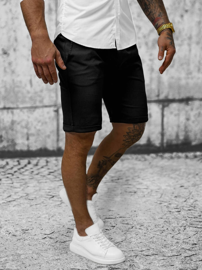 Pánske Chino Kraťasy Čierne OZONEE O/P4052