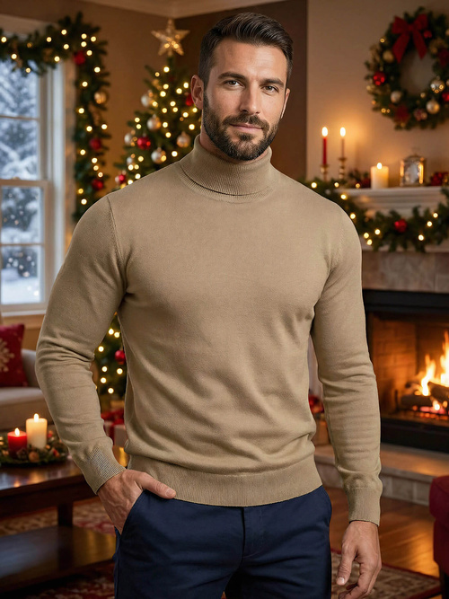 Pánsky Sveter Camelový OZONEE V/V24504Z