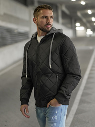 Pánska Bunda Čierna OZONEE JS/8M986/392Z