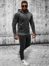 Pánska Velúrová Tepláková Súprava Grafitová OZONEE JS/8C1171/6