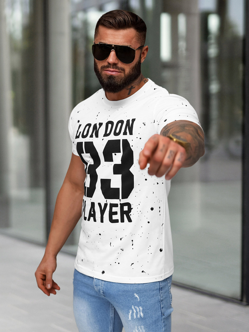 Pánske Tričko Biely OZONEE JS/8B1388/1