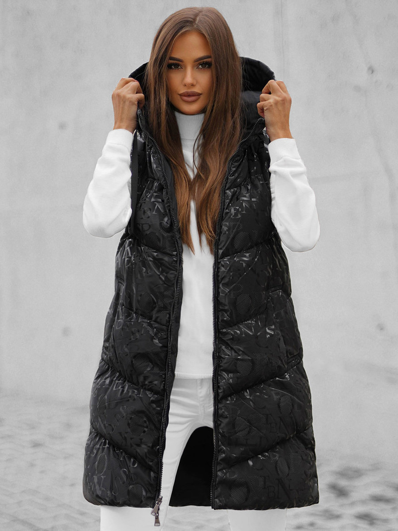 Dámska Obojstranná Vesta Čierna OZONEE O/DK118/1Z