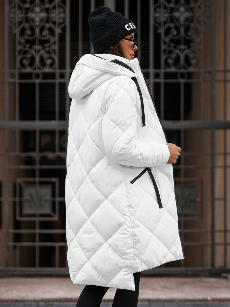 Dámska bunda biela OZONEE JS/5M3168/281Z