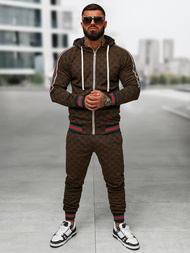 Pánska tepláková súprava tmavo-béžová OZONEE O/FF5111AB