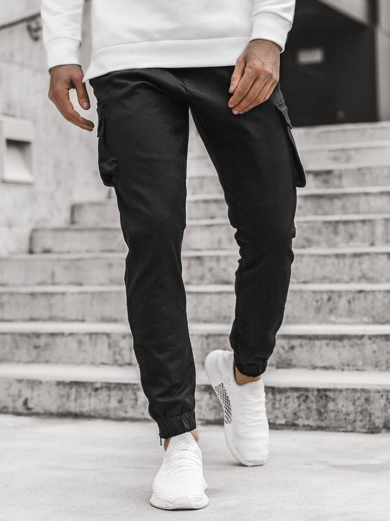 Pánske jogger nohavice Čierne OZONEE A/705