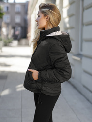 Dámska bunda čierno-béžová OZONEE JS/16M9315/392B