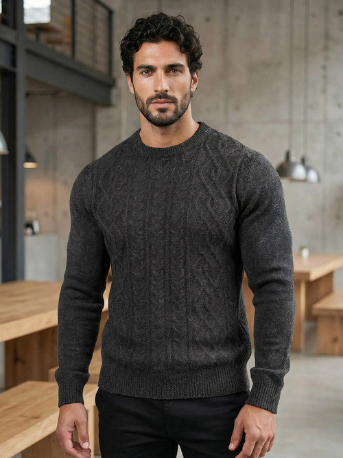 Pánsky Sveter Grafitový OZONEE JS/59B3610/5