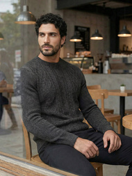 Pánsky Sveter Grafitový OZONEE JS/59B3610/5