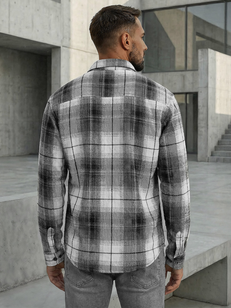 Pánska košeľa čiernobiela OZONEE NB/MC728N/4Z