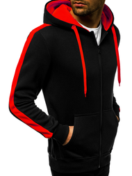 Pánska Mikina Čierno-Červená OZONEE JS/2015