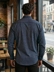 Pánska Košeľa Námornícka Modré OZONEE V/V186Z