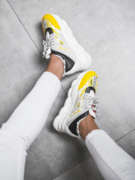 Dámske sneakersy bielo-žlté OZONEE G/2021
