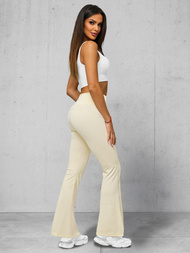 Dámske legíny so širokými nohami ecru OZONEE JS/17K570/1