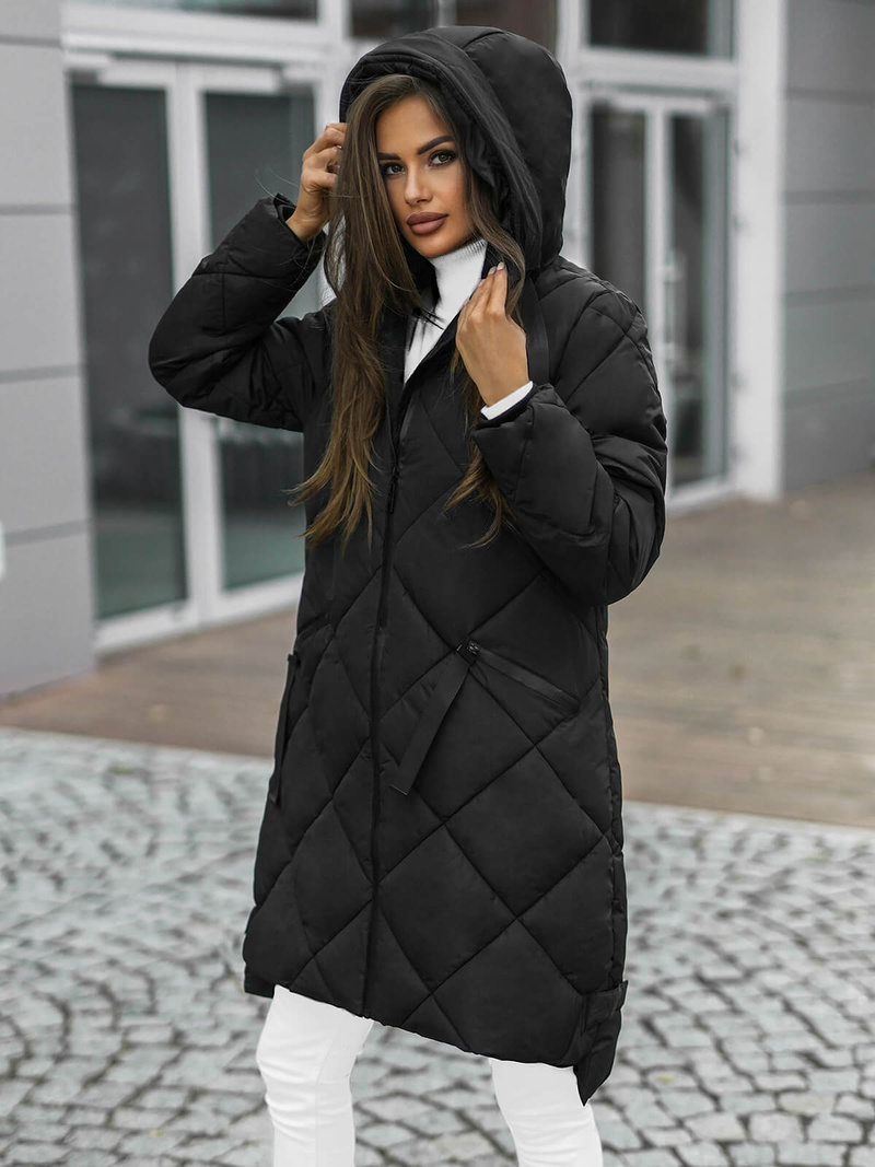 Dámska bunda čierna OZONEE JS/5M3168/392Z